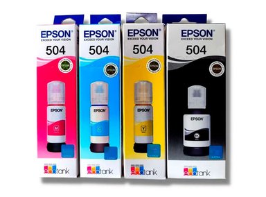 KIT DE TINTA EPSON 4 COLORES T504 PARA L4150, L4160, L6171