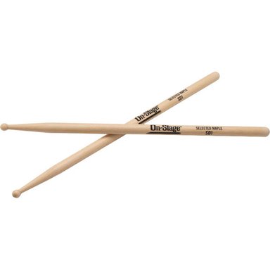 ACCESORIO INSTRUMENTOS MUSICALES ON-STAGE MAPLE DRUM STICKS (SD1, ROUND TIP, 12-PAIR)