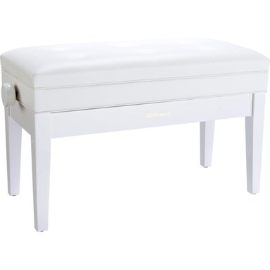 ROLAND RPB-D400 DUET PIANO BENCH WITH ADJUSTABLE HEIGHT, CUSHIONED SEAT, AND STORAGE (POLISHED WHITE)