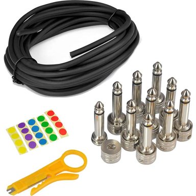 ACCESORIO INSTRUMENTOS MUSICALES PYLE PRO PEDAL BOARD PATCH CABLES UNIVERSAL D.I.Y. CUSTOM KIT (10-PIECES)