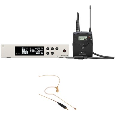SENNHEISER EW 100 G4-CI1 WIRELESS OMNI EARSET MICROPHONE SYSTEM KIT WITH SENAL UEM-155-35H MIC (BEIGE, A: 516 TO 558 MHZ)