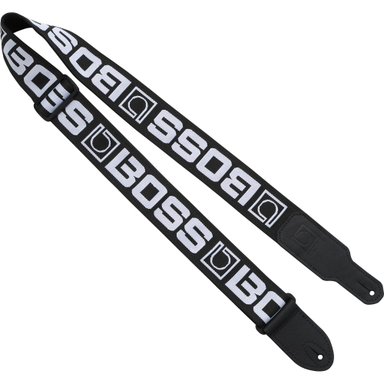 ACCESORIO INSTRUMENTOS MUSICALES BOSS BSM-20-BW MONOGRAM INSTRUMENT STRAP (BLACK STRAP, WHITE LOGO)
