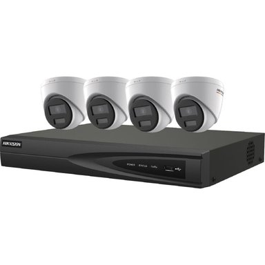 KIT CÁMARA HIKVISION EKI-K41T44C 4-CHANNEL 8MP NVR CON 1 TB HDD Y 4 COLORVU 4MP NIGHT VISION TURRET