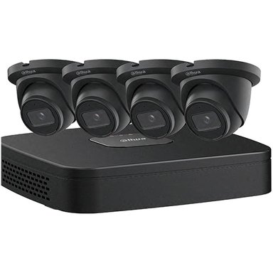 KIT CÁMARA DAHUA TECHNOLOGY NB444E42B 4-CHANNEL 8MP NVR CON 2TB HDD Y 4 4MP NIGHT VISION TURRET BLACK