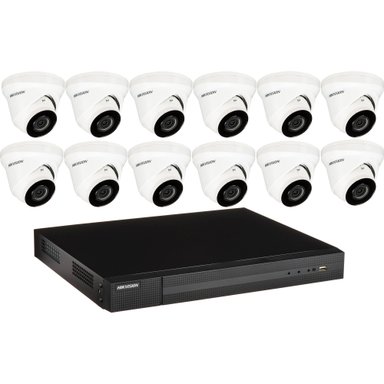 KIT CÁMARA HIKVISION EKI-K164T412 16-CHANNEL 8MP NVR CON 4TB HDD Y 12 4MP NIGHT VISION TURRET