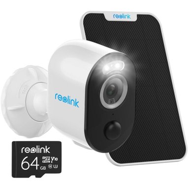 CÁMARA REOLINK ARGUS 3 PLUS 4MP OUTDOOR WIRE-FREE SECURITY CON NIGHT VISION MOTION SPOTLIGHTS Y SOLAR PANEL WHITE