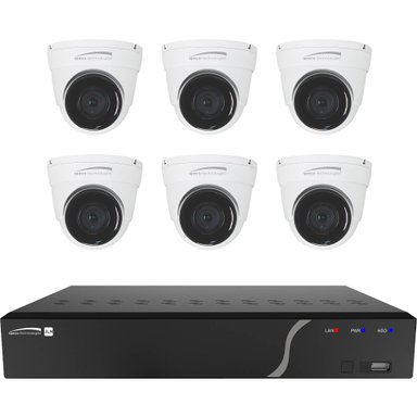 CÁMARA SPECO TECHNOLOGIES ZIPK8N2 8-CHANNEL 8MP NVR CON 2TB HDD Y 6 5MP NIGHT VISION TURRET S