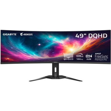 MONITOR GIGABYTE 49" AORUS CO49DQ 1440P HDR 144 HZ ULTRAWIDE CURVED GAMING - 1