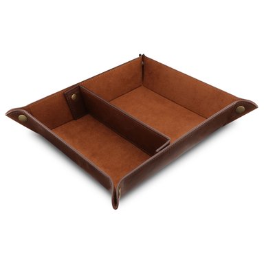 ACCESORIO INSTRUMENTOS MUSICALES LONDO LEATHER ORGANIZER TRAY (2 SECTIONS, DARK BROWN)