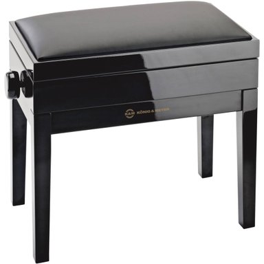 ACCESORIO INSTRUMENTOS MUSICALES K&M KYM PIANO BENCH WITH SHEET MUSIC STORAGE Y IMITATION LEATHER SEAT CUSHION (BLACK)