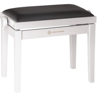 ACCESORIO INSTRUMENTOS MUSICALES K&M KYM 13711 PIANO BENCH WOODEN FRAME WITH WHITE GLOSSY FINISH
