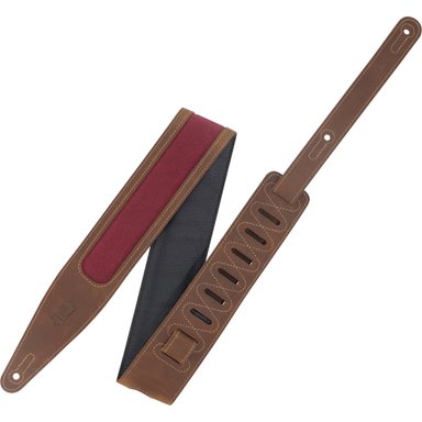 ACCESORIO INSTRUMENTOS MUSICALES GATOR VOYAGER PRO GUITAR STRAP (BROWN WITH BURGUNDY WAXED CANVAS WINDOW)