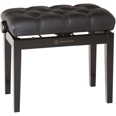ACCESORIO INSTRUMENTOS MUSICALES K&M KYM 13980 PIANO BENCH WITH QUILTED IMITATION LEATHER SEAT CUSHION Y GLOSSY FINISH (BLACK)