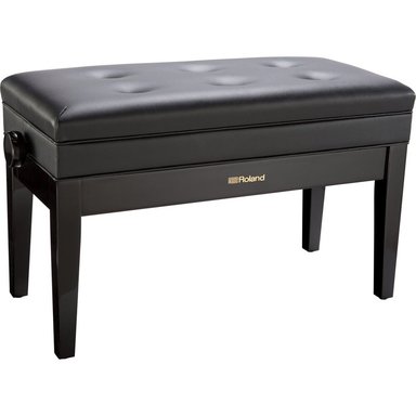 ROLAND RPB-D400 DUET PIANO BENCH WITH ADJUSTABLE HEIGHT, CUSHIONED SEAT, AND STORAGE (POLISHED EBONY)