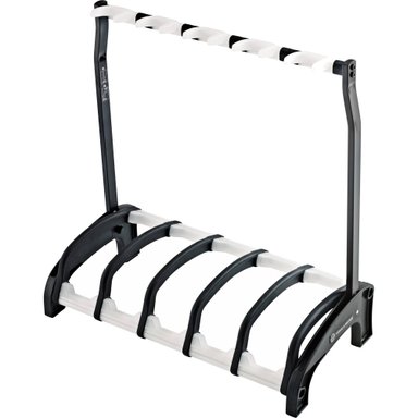 ACCESORIO INSTRUMENTOS MUSICALES K&M KYM 17525 GUARDIAN 5, FIVE-ELECTRIC-GUITAR STAND (BLACK/TRANSLUCENT)
