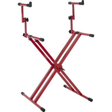 ACCESORIO INSTRUMENTOS MUSICALES GATOR FRAMEWORKS DELUXE 2-TIER X-STYLE KEYBOARD STAND (RED)