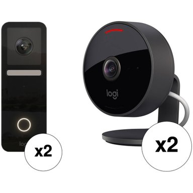 KIT CÁMARA LOGITECH CIRCLE VIEW DOORBELL CON 1080P OUTDOOR CIRCLE VIEW PACK X2