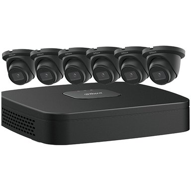 KIT CÁMARA DAHUA TECHNOLOGY NB484E62B 8-CHANNEL 8MP NVR CON 2TB HDD Y 6 4MP NIGHT VISION TURRET BLACK