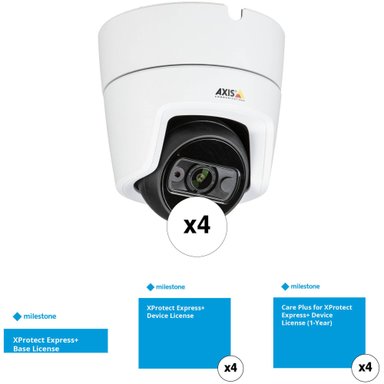 CÁMARA AXIS COMMUNICATIONS FOUR M3115-LVE 1080P OUTDOOR NETWORK DOME CON MILESTONE XPROTECT EXPRESS + LICENSE BUNDLE