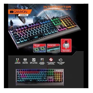 TECLADO CANYON MECANICO GAMING INTERCEPTOR - 4
