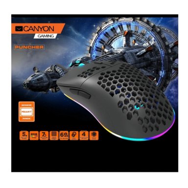 MOUSE GAMER CANYON PUNCHER NEGRO 4200DPI LUZ LED - 5