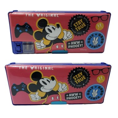 CARTUCHERA IMANTADA DOBLE COMPARTIMENTO DOBLE TAJADOR LINTERNA LED DISEÑO MICKEY MOUSE EN ALTO RELIEVE - 3