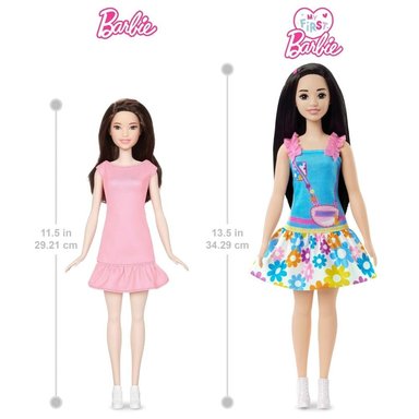 MUÑECA MI PRIMERA BARBIE CABELLO NEGRO CON FALDA DE FLORES - 4