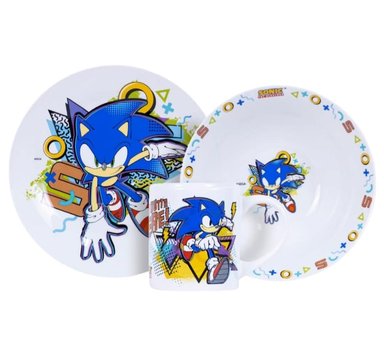 SET CERÁMICA 3 PIEZAS SCOOL BLANCO BOWL PLATO Y TAZA