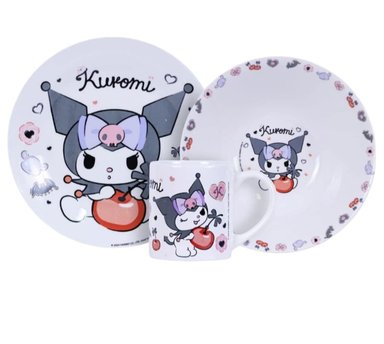 SET CERÁMICA 3 PIEZAS SCOOL BLANCO BOWL PLATO Y TAZA