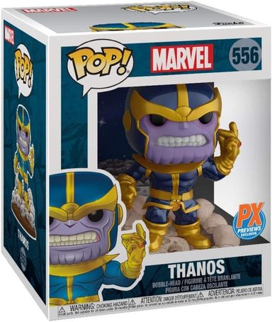 FIGURA FUNKO POP! MARVEL THANOS COMIC #556 STICKER OFICIAL PX PREVIEWS EXCLUSIVE 6 PULGADAS - 1