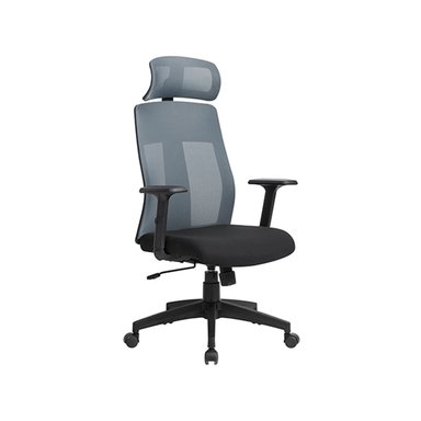 SILLA DE ESCRITORIO ZIYAZ TELMA C/CABECERA NEGRO/GRIS GIRATORIA