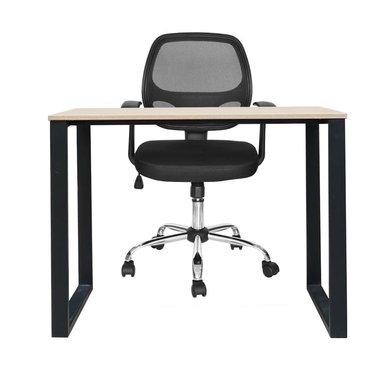 ZIYAZ COMBO OH MEL 90X50 ROVERE B/NEGRO + 1 SILLA ALMIRA