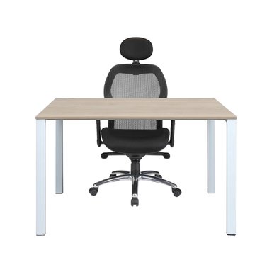 ZIYAZ COMBO 1 ESCRITORIO KRONA 120X60X74 ROVERE B/BLANCO + 1 SILLA PACIFICA GIRATORIA