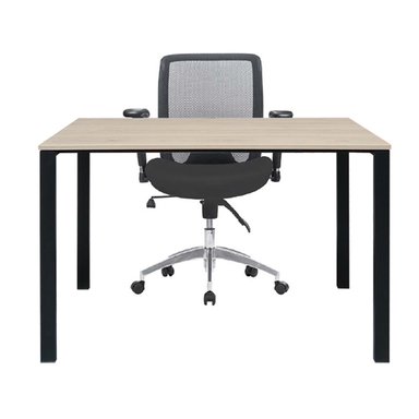 ZIYAZ COMBO 1 ESCRITORIO KRONA ROVERE BASE NEGRO 120X60X74 + 1 SILLA ADVANCE NEO II