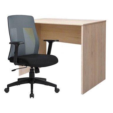 1 ESCRITORIO MEL FALDA ROVERE 120X60 + 1 SILLA TELMA S/CABECERA - ZIYAZ