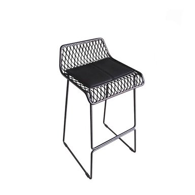 BANCO DE METAL 500 GRADOS NEGRO MATE ALT 65 CON COJIN