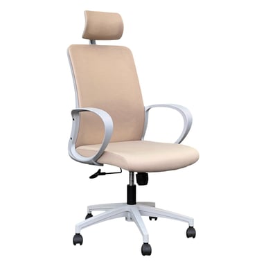SILLA LACOSTE C/CABEZAL BEIGE CLARO ESTRUCTURA GRIS - 1