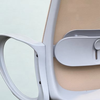 SILLA LACOSTE C/CABEZAL BEIGE CLARO ESTRUCTURA GRIS - 2