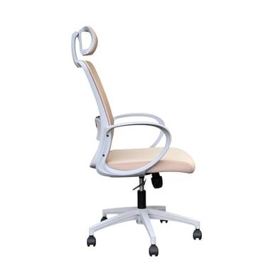 SILLA LACOSTE C/CABEZAL BEIGE CLARO ESTRUCTURA GRIS - 4