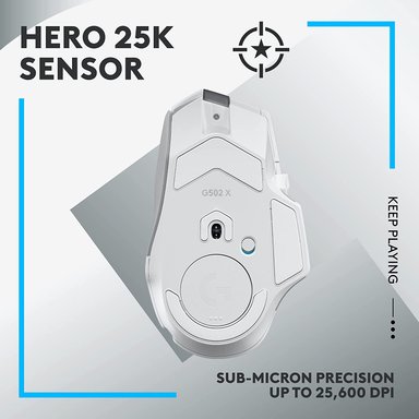 MOUSE GAMER INALÁMBRICO LOGITECH G BLANCO RATÓN 502 X LIGHTSPEED - 4