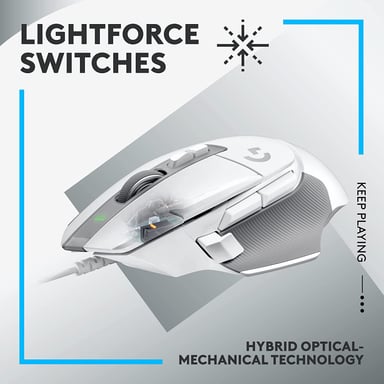 MOUSE GAMER LOGITECH G BLANCO RATÓN JUEGOS CABLE 502 - 2
