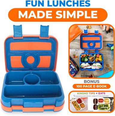 LONCHERA BENTO INFANTIL PARA NIÑOS DE 3 A 5 AÑOS CON TAPA SEGURA NARANJA - 6