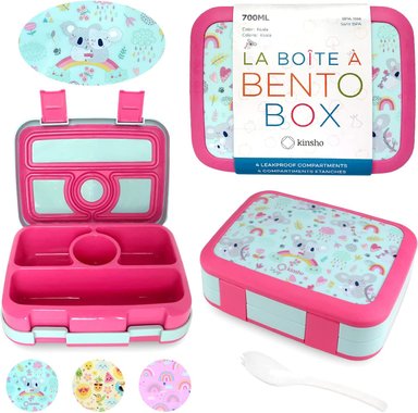 LONCHERA BENTO PARA NIÑOS Y NIÑAS PEQUEÑOS ROSADO
