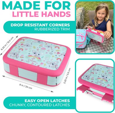 LONCHERA BENTO PARA NIÑOS Y NIÑAS PEQUEÑOS ROSADO - 3