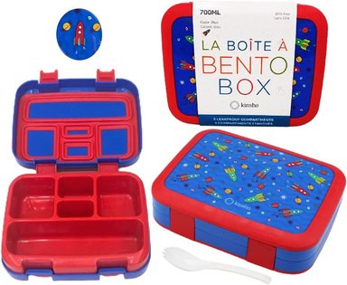 LONCHERA BENTO INFANTIL 5 SECCIONES PARA CONTROL DE PORCIONES AZUL