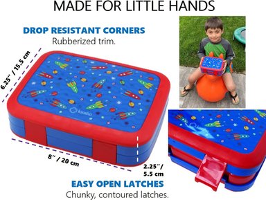 LONCHERA BENTO INFANTIL 5 SECCIONES PARA CONTROL DE PORCIONES AZUL - 3