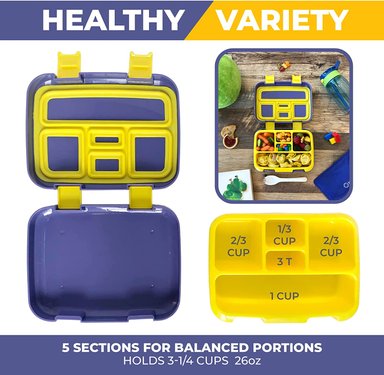 LONCHERA BENTO BOX BOLSA DE ALMUERZO AISLADA BOLSA DE HIELO Y BOTELLA DE AGUA PARA NIÑOS AMARILLO - 5
