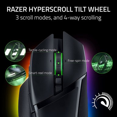 MOUSE GAMER INALÁMBRICO RAZER NEGRO BASILISK V3 PRO JUEGOS PERSONALIZABLE - 2