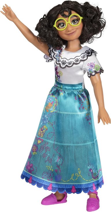 DISNEY ENCANTO MIRABEL - MUÑECA DE MODA CON VESTIDO, ZAPATOS Y LENTES