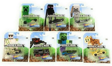 FIGURAS HOT WHEELS 2020 1:64 PERSONAJES DE JUEGO CARS MINECRAFT JUEGO COMPLETO DE 7